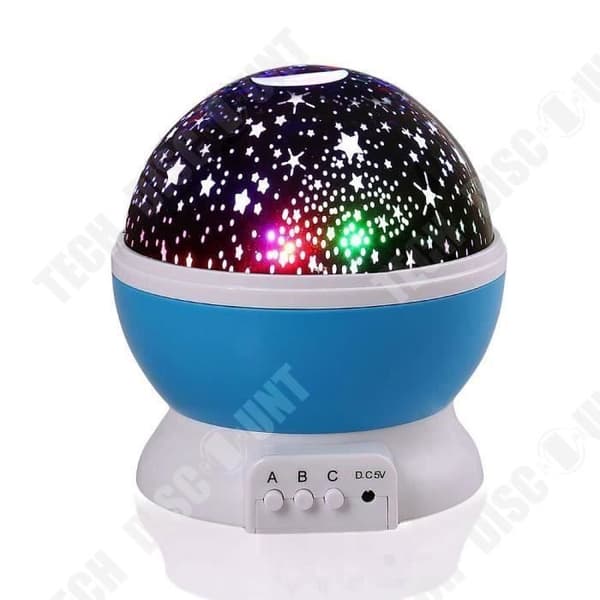 TD® nattlampa LED-projektion automatisk rotation av stjärnhimlen USB-Rumsdekorationslampa-Nattljus 360° stjärnhimmel