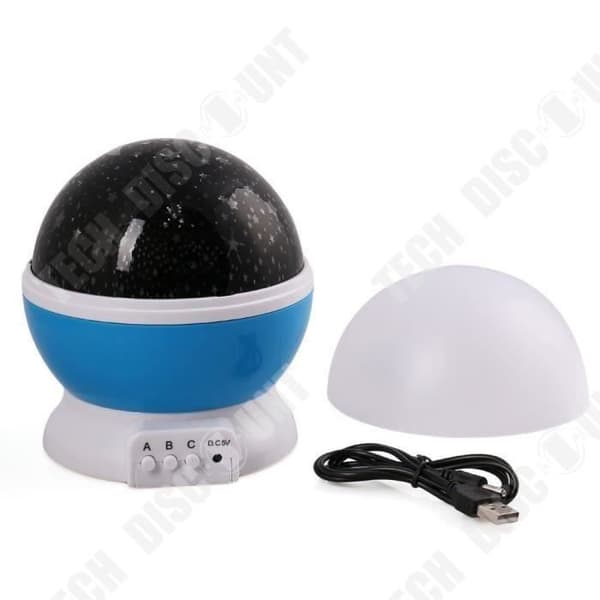 TD® nattlampa LED-projektion automatisk rotation av stjärnhimlen USB-Rumsdekorationslampa-Nattljus 360° stjärnhimmel