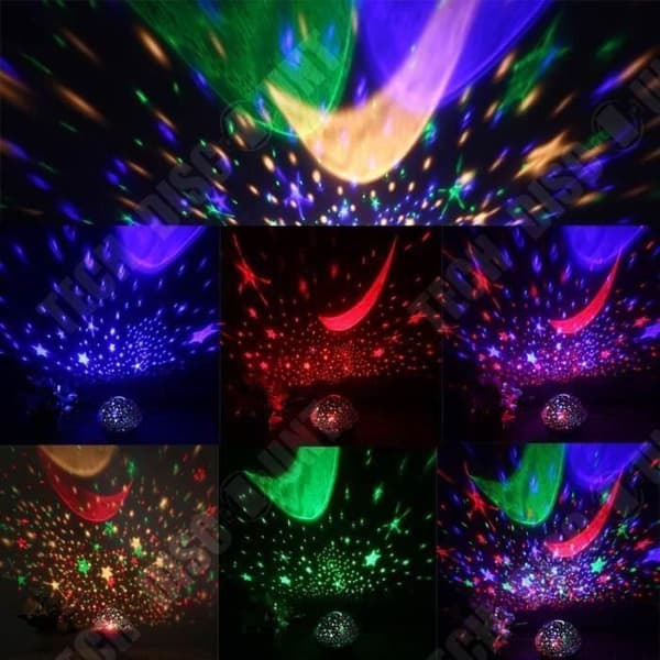 TD® nattlampa LED-projektion automatisk rotation av stjärnhimlen USB-Rumsdekorationslampa-Nattljus 360° stjärnhimmel
