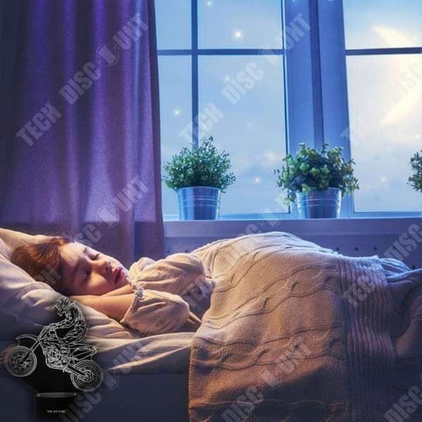 Liten TD® nattlampa Taktila modeller Motorcykellook Illusion Lampa
