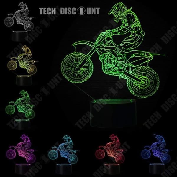 Liten TD® nattlampa Taktila modeller Motorcykellook Illusion Lampa
