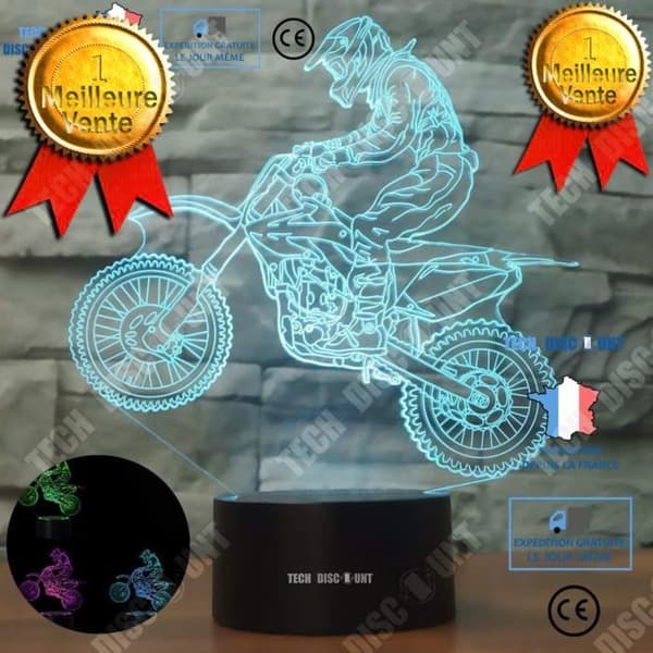 Liten TD® nattlampa Taktila modeller Motorcykellook Illusion Lampa