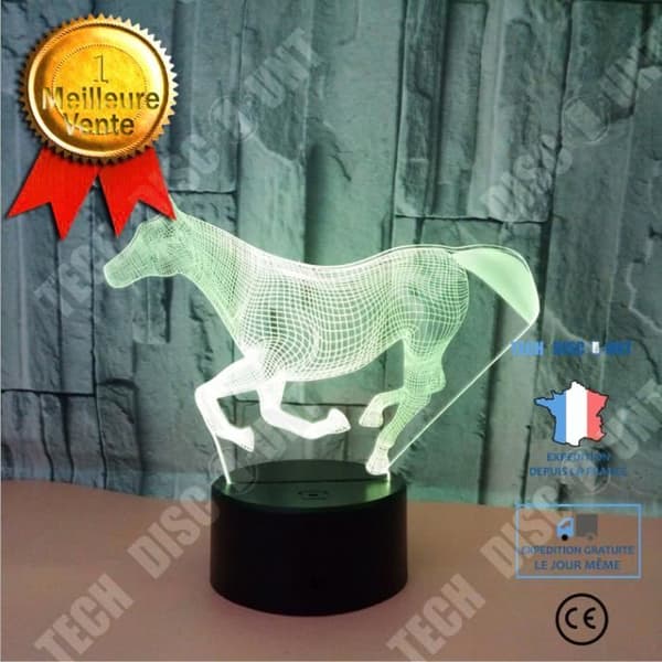 TD® 3D Colorful Night Light Galopphäst