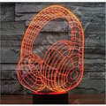 Miniatyrbild 4 av 4: TD® 3D Optisk LED Nattljus 3D LED Nattljus Musikheadset med 7 ljusfärger för heminredning lamJF170656
