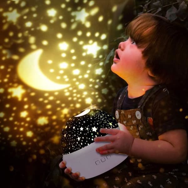 TD® Roterande Starry Sky Projector 360° Roterande Färgglada Ljus Present för barn