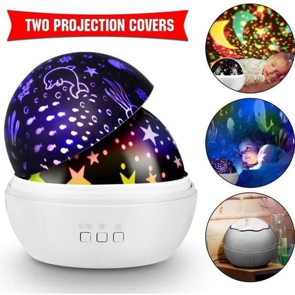 TD® Roterande Starry Sky Projector 360° Roterande Färgglada Ljus Present för barn