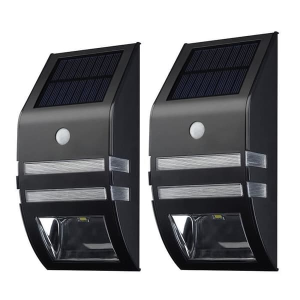 [Solar LED-vägglampa]2-pack soldrivna utomhuslampor Automatiska rörelsesensorer som drivs av solenergi...
