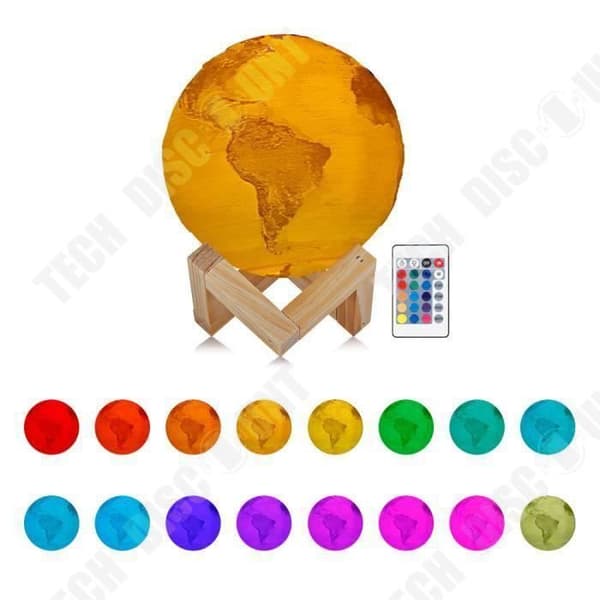 TD® Månlampa Nattljus Uppladdningsbar RGB färgskiftande fjärrkontroll för kreativ gåva för sovrumsbibliotek