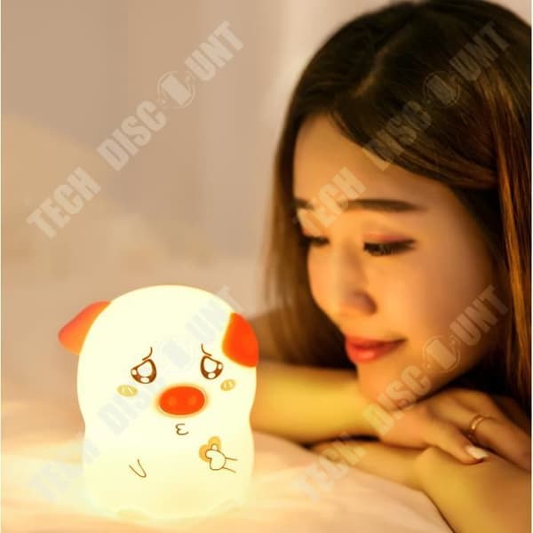 TD® Nyhet Bibi Pig Silikon Nattljus Barnatmosfärsljus Bluetooth Sovljus Romantisk present Touch LED Eye Light