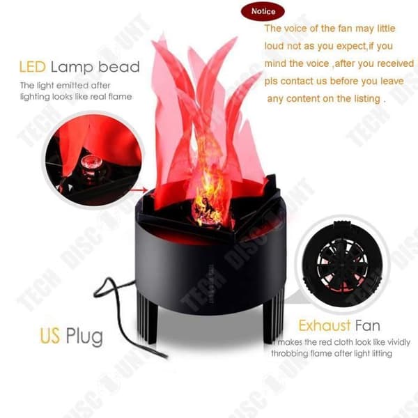 TD® Light flame scen halloween dekorationer led ljus bar lampa elektronisk glödande effekt tyg lågor eld natur tärningar