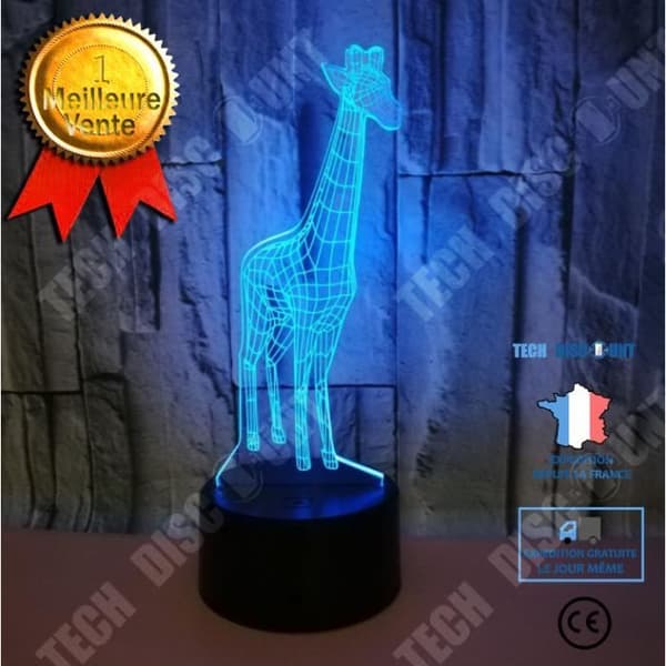 TD® 3D Nattlampa Giraffe Lampa 7 Färger Led Nattlampor För Barn Touch Led Usb Bord Lampara Baby Sova Nattlampa Nyhet