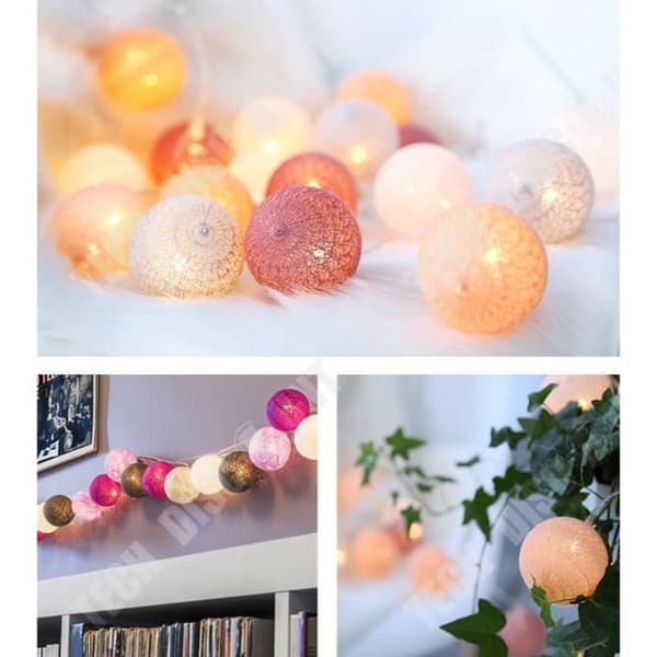 TD® LED String Lights 20 LED Bomullsbollar String Light An16971
