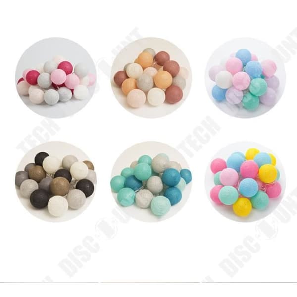 TD® LED String Lights 20 LED Bomullsbollar String Light An16971
