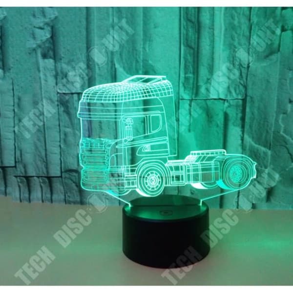 TD® New Truck 3D Night Light Touch Stereoskopisk Akryl Usb 3D Liten Bordslampa 6586
