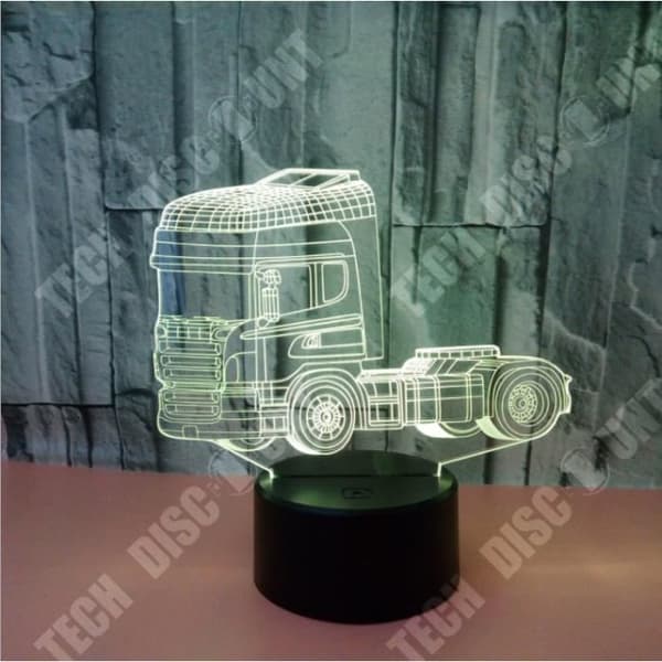 TD® New Truck 3D Night Light Touch Stereoskopisk Akryl Usb 3D Liten Bordslampa 6586