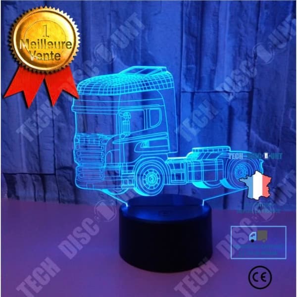 TD® New Truck 3D Night Light Touch Stereoskopisk Akryl Usb 3D Liten Bordslampa 6586
