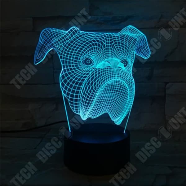 TD® Nattlampa 3D Led-lampa Söt hundledd nattlampa 7 färger Ändrar Sharpei hundbordslampa Djurlampor Barn