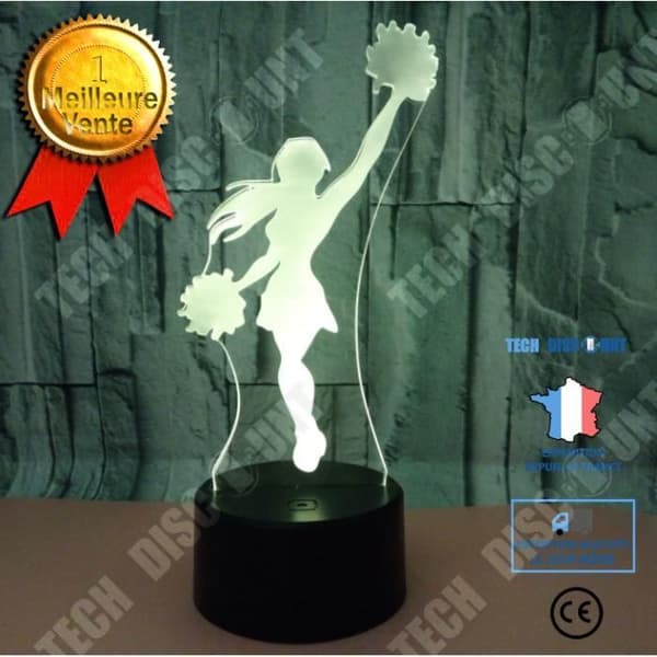TD® Cheerleader 3D nattljus touch färgglad 3D-ljus kreativ present 3D liten tredimensionell bordslampa
