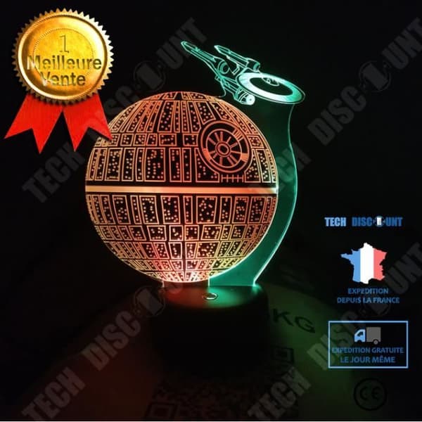 TD® 1 st 3D LED Nattljus Touch Alien Rymdskepp 7 Färg Illusion Mood Lampa för sovrum BORDSLAMPA