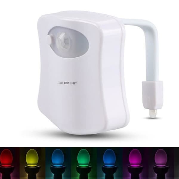 TD® Toalettlampa nattljus led rörelsesensor för toalett färgbyte skål belysning variation svart mörker