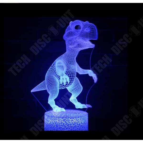 TD® QN LEEGOAL Dinosaur-Nattljus Fjärrkontroll 3D elektronisk klocka Kreativ nattlampa med färgglada ljus 4