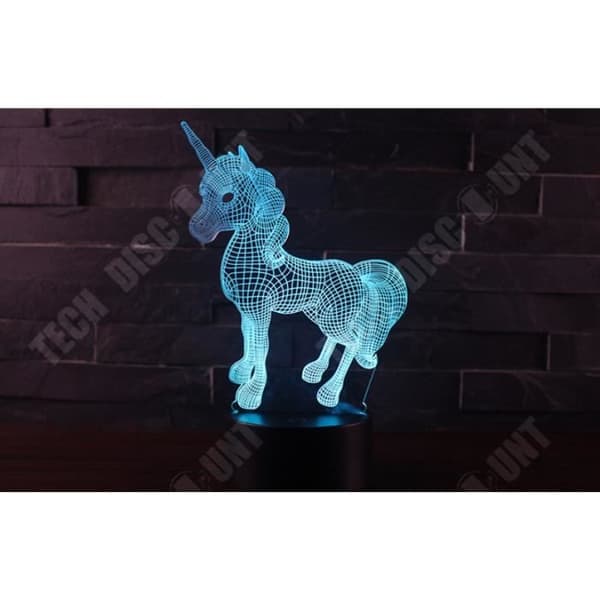 TD® 3D-lampa Unicorn Night Light 16-färgsdimmer med USB-fjärrkontroll LED Night Light Present för barn