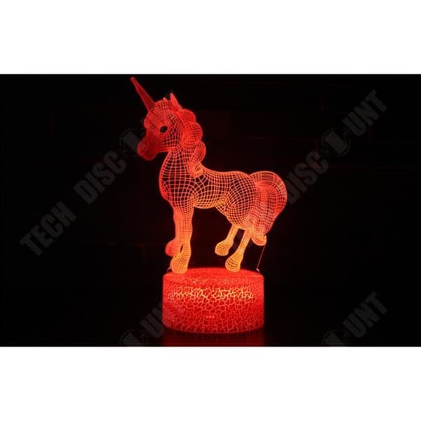 TD® 3D-lampa Unicorn Night Light 16-färgsdimmer med USB-fjärrkontroll LED Night Light Present för barn