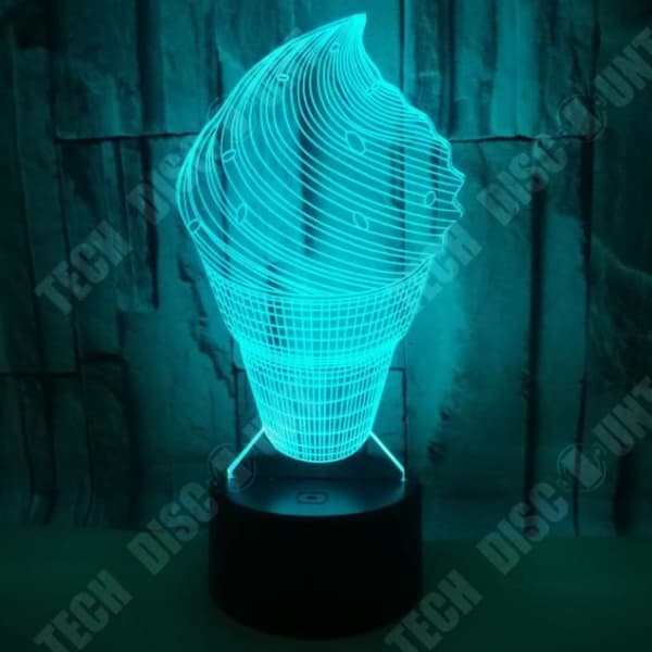 TD® Dekorativ USB-glass 7 färger Fjärrkontroll Optisk illusion Nattljus 3D-visualisering Bordsbordslampa Z19855