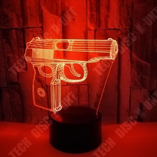 TD® New Style Gun 3D Nattljus Färgglad Touch Fjärrkontroll Led Visual Touch Light 3D Liten lampa