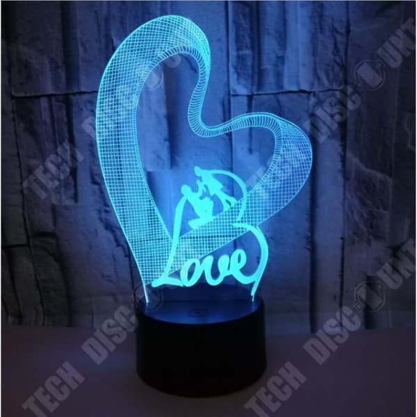 TD® Colorful LED Love LOVE 3D nattlampa