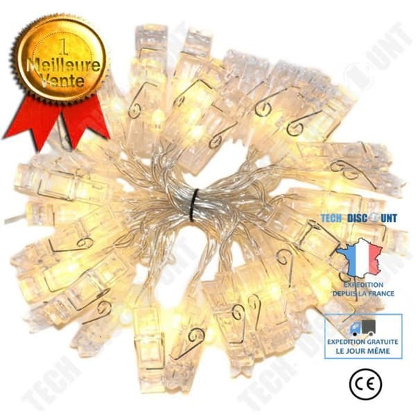 TD® 20 LED-fotoklämmor Fairy Lights, LED-fotoklämmor Ljuskedjor Dekoration för foton, fest, bröllop (varmvitt)
