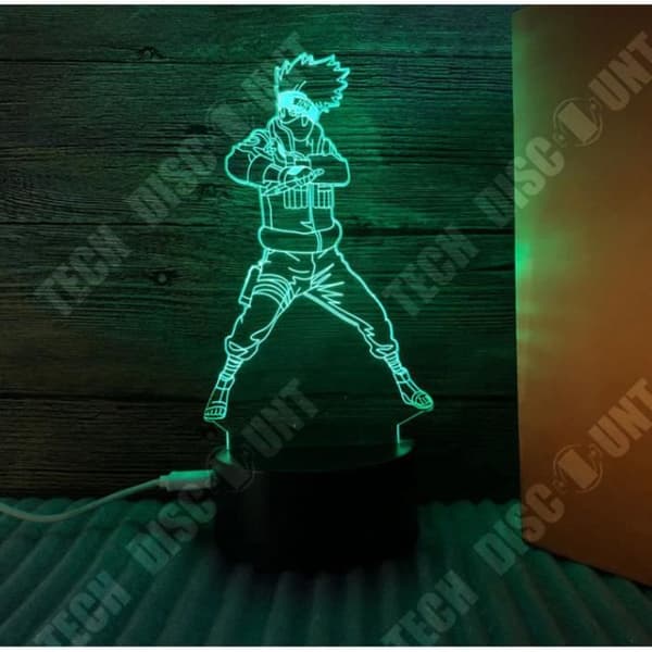 TD® Naruto 3D Nattlampa, Pojke, LED-ljus, Seven Color Touch Bordslampa