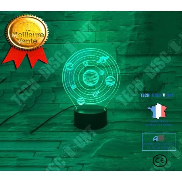 TD® 1st LED Nattljus 3D Universum Solsystem Kreativ Färgglad Dekorativ Lampa för Barnrum LED STRIP - LED STRIP