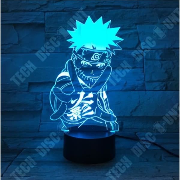 TD® Naruto lampa 3D nattlampa för pojke LED 7 färger Touch bordslampa present