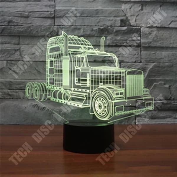 TD® Truck 3D Nattljus Färgglad Touch LED Visual Light Present Atmosphere 3D Visual Tredimensionell bordslampa