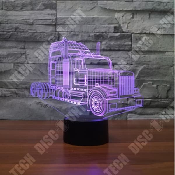 TD® Truck 3D Nattljus Färgglad Touch LED Visual Light Present Atmosphere 3D Visual Tredimensionell bordslampa