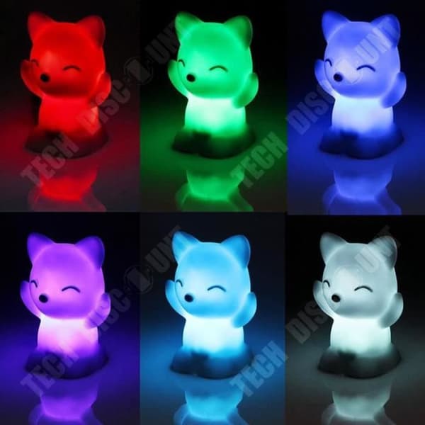 TD® Lovely Fox Shape LED Nattlampa Lampa 7 färgskiftande energisparande dekorationer
