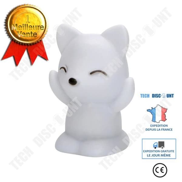 TD® Lovely Fox Shape LED Nattlampa Lampa 7 färgskiftande energisparande dekorationer