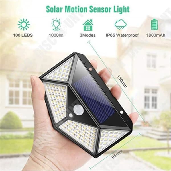 TD® Outdoor Solar Light 100led, 4-pack Outdoor Solar Light Rörelsesensor 270° vattentät belysning, för trädgård