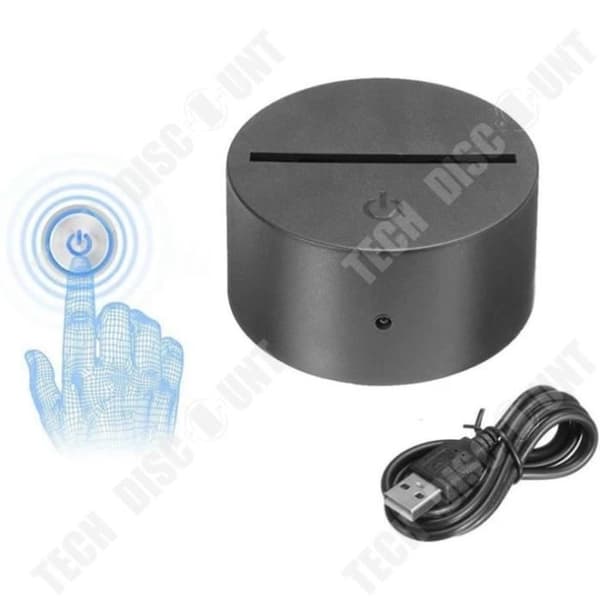 TD® TEMPSA 7 färger Ändrar nattljus 3D LED Dinosaur Illusion Lampa Touch Fjärrkontroll