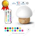 Miniatyrbild 1 av 4: TD® Mushroom sänglampa barns läsbord led modernt trä flicka barn pojke sovrum fjärrkontroll bord dekoration