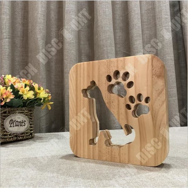 TD® Blandad BORDSLAMPA - 3D nattlampa Kreativ belysning Heminredning - Hund - gul QP™