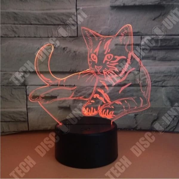 TD® xm12947-3D Nattljus Abstrakt Cirkel Kärleksknop 3D Glödlampa 3D Holografisk Illusion Ljus 7 Färgskiftande Lu