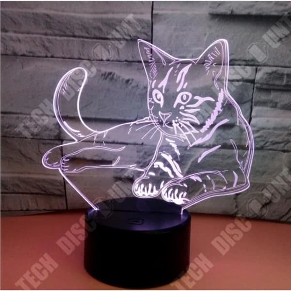 TD® xm12947-3D Nattljus Abstrakt Cirkel Kärleksknop 3D Glödlampa 3D Holografisk Illusion Ljus 7 Färgskiftande Lu