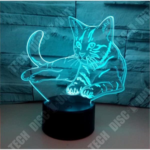 TD® xm12947-3D Nattljus Abstrakt Cirkel Kärleksknop 3D Glödlampa 3D Holografisk Illusion Ljus 7 Färgskiftande Lu