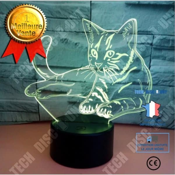 TD® xm12947-3D Nattljus Abstrakt Cirkel Kärleksknop 3D Glödlampa 3D Holografisk Illusion Ljus 7 Färgskiftande Lu