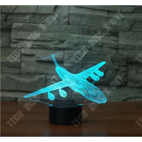 TD® Nytt 3D-flygplansnattljus färgglad touchfjärrkontroll LED visuellt ljus kreativ presentbordslampa