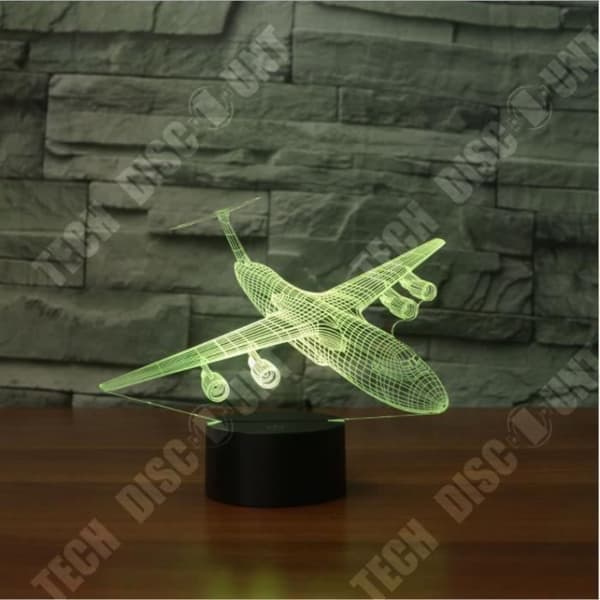 TD® Nytt 3D-flygplansnattljus färgglad touchfjärrkontroll LED visuellt ljus kreativ presentbordslampa