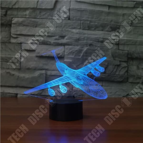 TD® Nytt 3D-flygplansnattljus färgglad touchfjärrkontroll LED visuellt ljus kreativ presentbordslampa