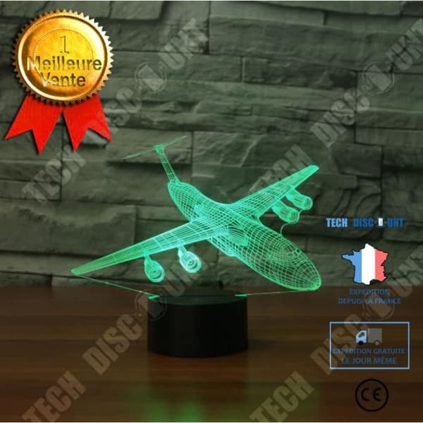 TD® Nytt 3D-flygplansnattljus färgglad touchfjärrkontroll LED visuellt ljus kreativ presentbordslampa